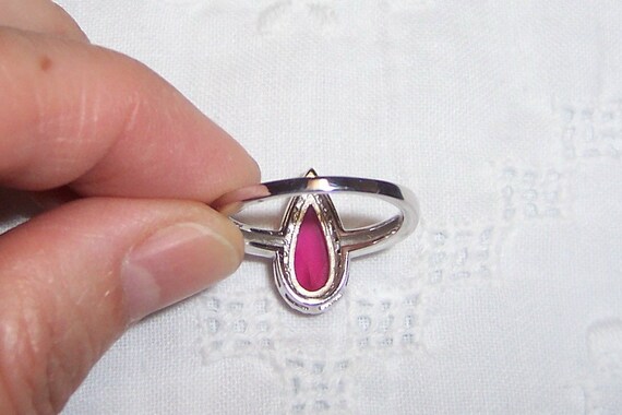 Vintage lab created ruby and clear cubic zirconia… - image 6