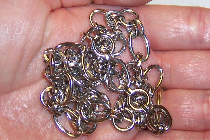Sterling silver. EXTENDED SALE 20/% OFF Vintage Big Oval and round links chain necklace