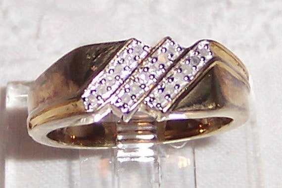 Vintage men or women diamonds ring, size 10.5. Ye… - image 1