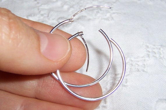 Vintage Round Hoop earrings. Sterling silver. - image 4