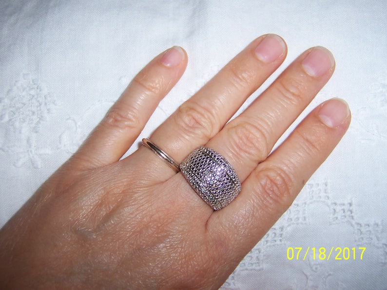Sterling over brass. EXTENDED SALE 20/% OFF Vintage Band Diamond ring