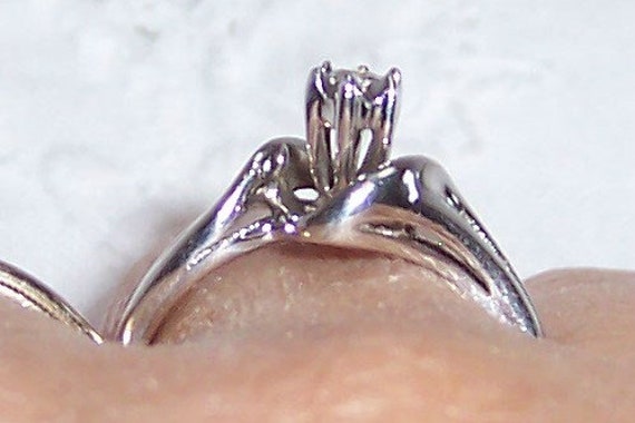 Vintage diamonds engagement or wedding ring, size… - image 7