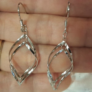 Vintage Twisted Dangle earrings. Sterling Silver. image 1