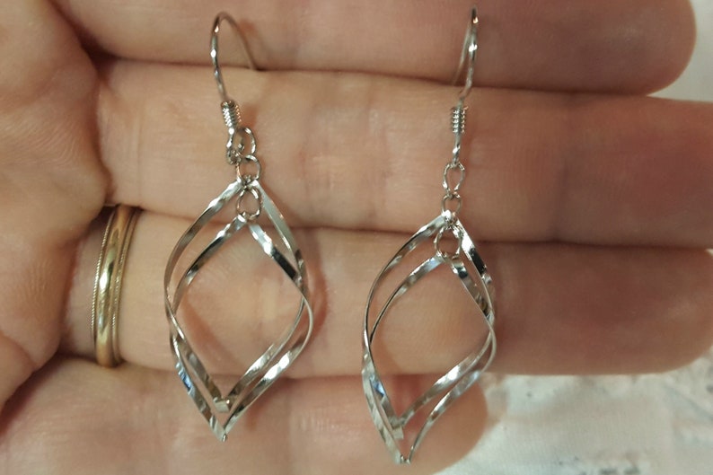 Vintage Twisted Dangle earrings. Sterling Silver. image 1