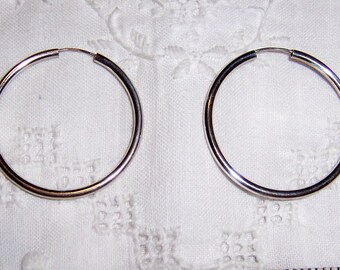 Vintage Hoop Earrings. Sterling silver.