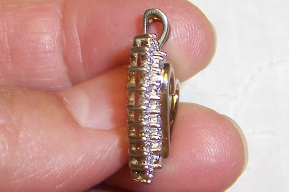 Vintage Hearth Diamond pendant. Sterling silver. - image 4