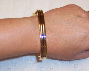 Vintage 3 Tones Cuff. 24 kt plated.