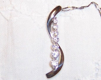 Vintage Clear Stones journey pendant. Sterling silver.