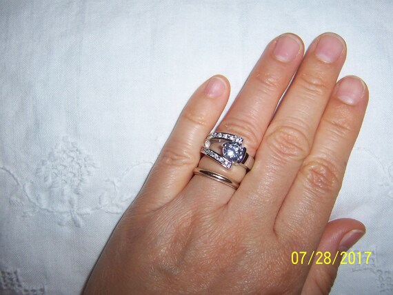 Vintage Clear Cubic zirconias modern engagement o… - image 5
