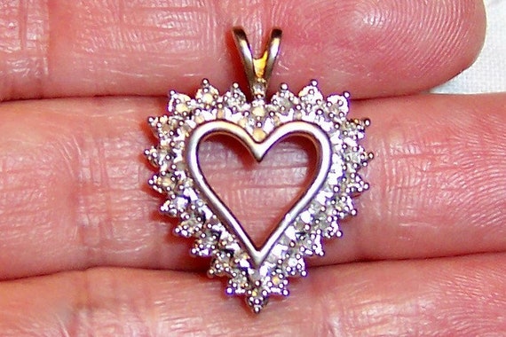 Vintage Hearth Diamond pendant. Sterling silver. - image 3