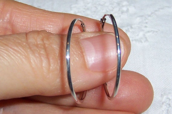 Vintage Round Hoop earrings. Sterling silver. - image 3