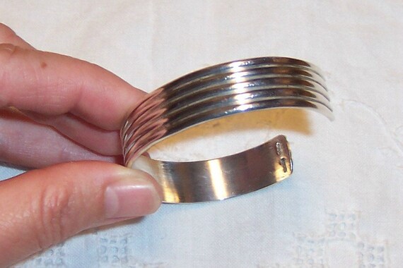 Vintage Wide Cuff. Solid sterling silver. More in… - image 3