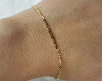 Vintage Box Links bracelet. Yellow gold over sterling silver.