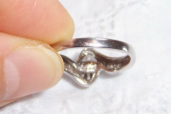 Vintage diamonds engagement or wedding ring, size… - image 9