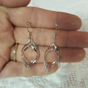 Vintage Twisted Dangle earrings. Sterling Silver. image 7