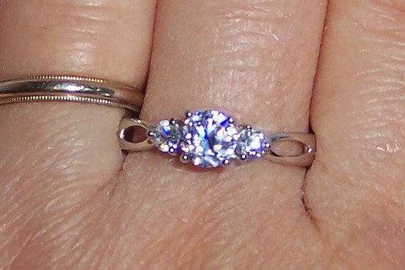 Vintage Lavender and Clear cubic zirconias ring. … - image 2