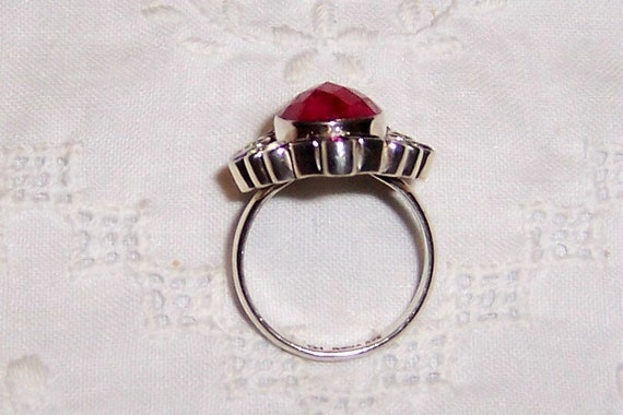 Vintage opaque ruby and multi gems ring, size 12.… - image 5