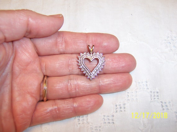 Vintage Hearth Diamond pendant. Sterling silver. - image 5