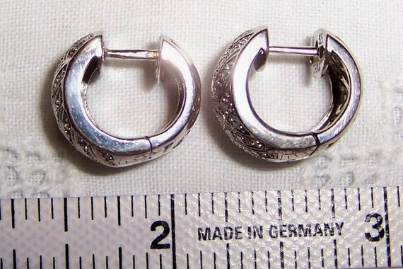 Vintage Affinity diamonds hoop earrings. Sterling… - image 2