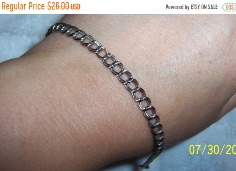 Sterling silver. EXTENDED SALE 20/% OFF Vintage Double Links bracelet