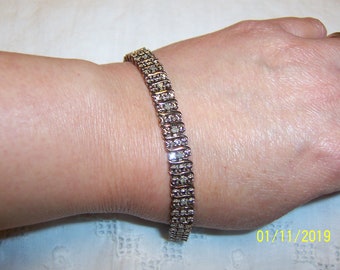 Vintage Diamonds 2 tone bracelet. 2 tone gold over sterling silver.