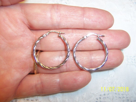 Vintage Twisted Hoop earrings. Sterling silver. - image 2