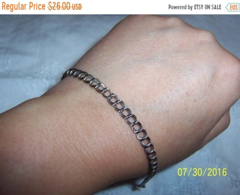 Sterling silver. EXTENDED SALE 20/% OFF Vintage Double Links bracelet