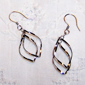 Vintage Twisted Dangle earrings. Sterling Silver. image 2