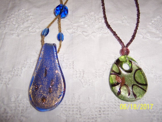 Vintage Murano Glass necklaces (set of 2). Silver… - image 1