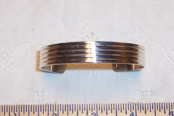 Vintage Wide Cuff. Solid sterling silver. More in… - image 1