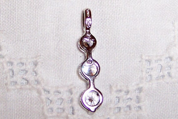 Vintage Clear Cubic zirconias journey pendant. St… - image 3