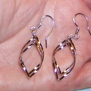 Vintage Twisted Dangle earrings. Sterling Silver. image 6