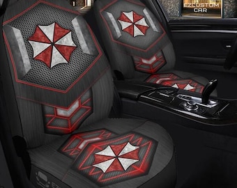 Resident Evil Umbrella Corps Car Seat Covers, Resident Evil Car Seat Cover, Biohazard Horror Video Game Car Seat Cover, Biohazard Car Decor