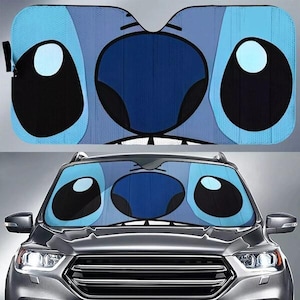 Stitch Face Sunshade Car, Lilo And Stitch Car Sunshade, Stitch Car Windshield, Disneyland Car Decoration, Auto Sun Shade, Car Screen Décor