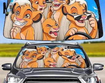Lion King Simba Car Sunshade, The Lion King Windshield Shade, Magic Kingdom Decor, Lion King Family Car Accessory, Disneyland Car Decoration