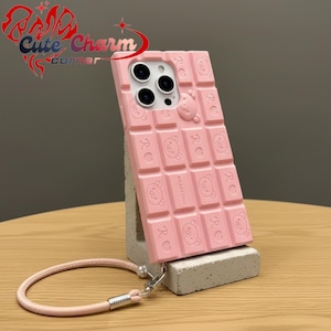 iPhone Phone Case, Chocolate Bar 3D Phone Case, Cute Cartoon Chocolate Design, Soft Silicone Shockproof Cover, Kawaii Phone Case Gift, Gift for Kids.