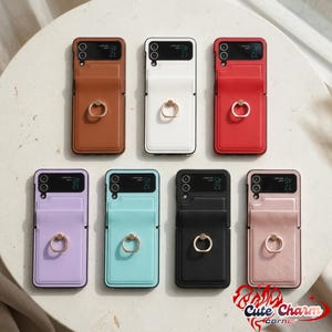 Phone Case for Galaxy Z Flip 3 / Z Flip 4 Case, Anti-Drop Protective Folding Phone Cover with Ring Holder, Shockproof Slim Case, Gift Idea