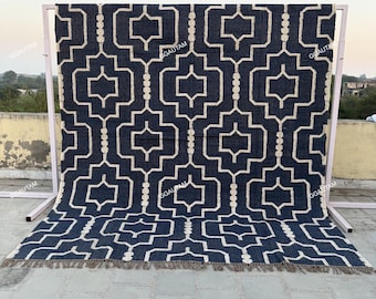Alfombra Kilim vintage de yute y lana, alfombra grande hecha a mano, alfombra Kilim tejida a mano para sala de estar, alfombra Kilim Navajo, alfombra decorativa tradicional.