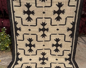 Handwoven Wool Jute Kilim Rug, Wool Jute Rug, Kilim Jute Rug, Flatweave Rug, Bohemian Rug, Indian Dhurrie Rug, Navajo Kilim Rug, Custom Rug