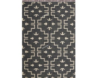 6x9 Kilim Rug, Handwoven, Wool and Jute Rug Handmade, Kilim Dhurrie Rug, Traditional Indian jute Area rug Custam Size Rugs important article