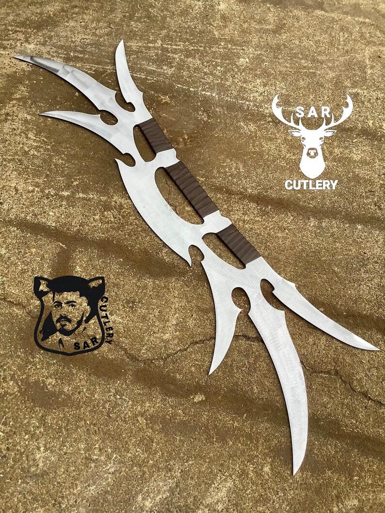 Handmade Carbon steel Klingon Bat'leth Style Sword – Kahless Inspired Prop Replica for Cosplay & Display image 2