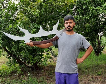 Handmade Carbon Steel Klingon Bat’leth Sword Of Kahless | Display & Cosplay  Prop | Replica Decor