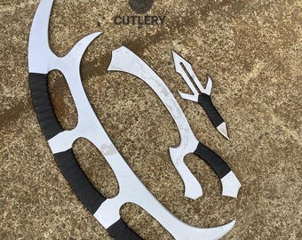 Handmade Carbon Steel Klingon Mini Set – Bat’leth, Mek’leth & Daqtagh Miniatures Display