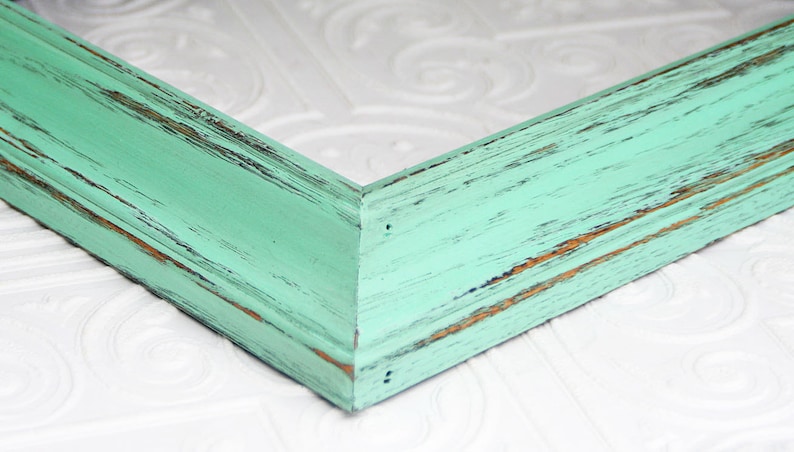 8x10 Mint Green Frame Thick Shabby Chic Vintage Hand Painted Distressed Frame Made to Order
