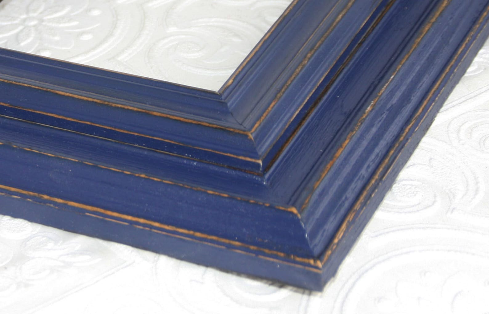 Navy Blue Picture Frame Set of Four 8x10 Hand Painted Etsy
