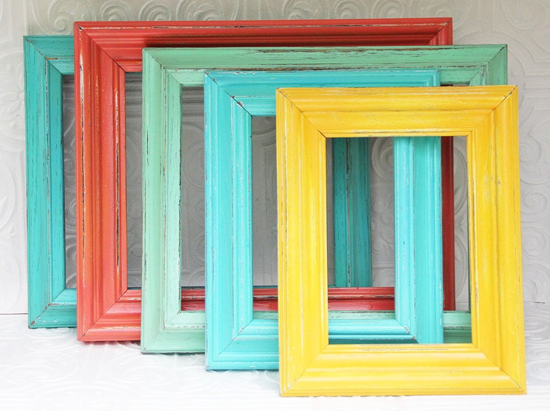 8x10 Mint Green Frame Thick Shabby Chic Vintage Hand Painted Distressed Frame Made to Order