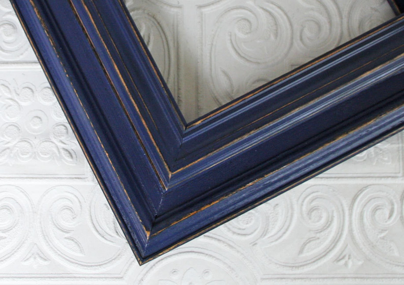 Navy Blue Picture Frame Set of Four 8x10 Hand Painted | Etsy