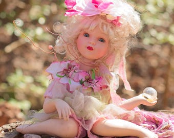 Fun, Whimsical Photograph of a Doll Holding a Crystal Ball - Fine Art Print