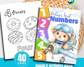 Best Seller Baby Shower Coloring Books of Numbers, Printable Number 1-20, Keepsake, Game Activity