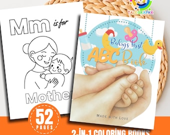 Little Hands, Baby Shower ABC Coloring Book, Baby’s First Letter Recognition, Printable Activity Sheets for Kids